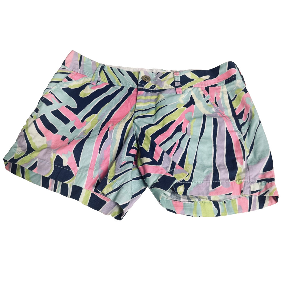 Lilly‎ Pulitzer Callahan Shorts Palm reader Tropical print 100% cotton Size 2